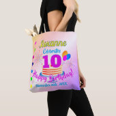 PINK Happy 10th Birthday | Bewerkbaar Tote Bag (Dichtbij)