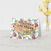 PINK Happy 21 st Birthday Las Vegas Cake Kaart (Gele Bloem)