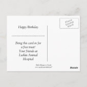 Pink Happy Birthday Dog Briefkaart (Achterkant)