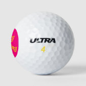 Pink Happy Birthday Golfer Golfballen (Logo)