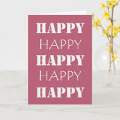 Pink Happy Birthday Kaart (Gele Bloem)