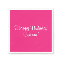 Pink Happy Birthday (naam) Leanna