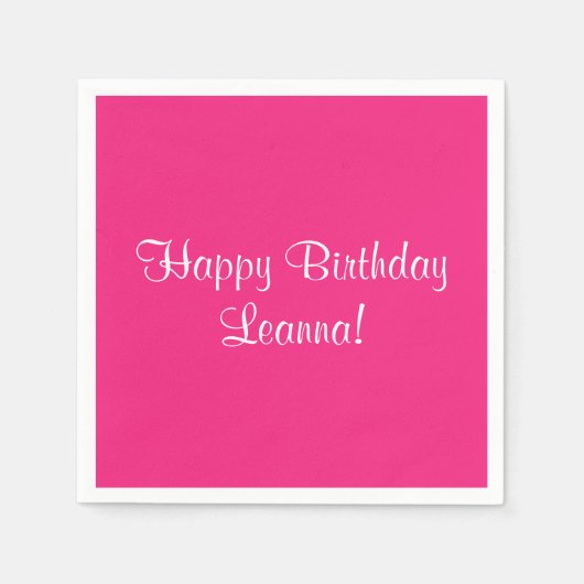 Pink Happy Birthday (naam) Leanna Servet (Voorkant)