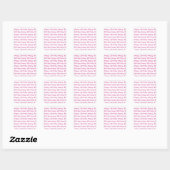 Pink Happy Birthday Party Borden Vierkante Sticker (Vel)