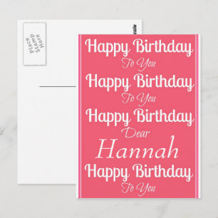 Pink Happy Birthday Song Briefkaart