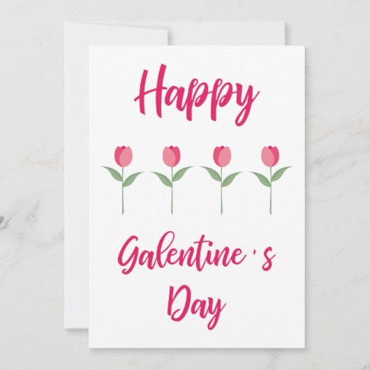 Pink Happy Galentine´s Day for Best Friend Kaart (Voorkant)