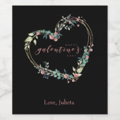 Pink Happy Galentines Day for Best Friend Wijn Etiket (Enkel label)