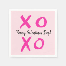 Pink Happy Galentine's day XOXO Valentijns Servet