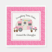 Pink Happy Glamper Party Papier servet (Voorkant)
