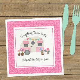 Pink Happy Glamper Party Papier servet