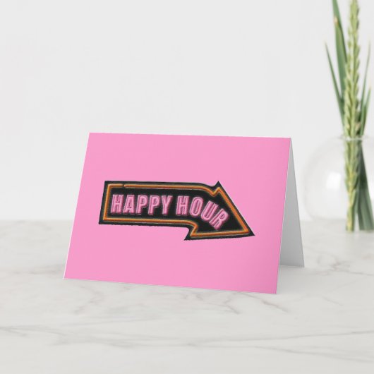 Pink Happy Hour-uitnodiging (Voorkant)