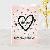 Pink Happy Valentines Day Love Card Kaart (Gele Bloem)
