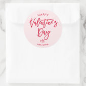 Pink Happy Valentines Day Round Sticker (Tas)
