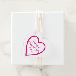Pink Happy Valentine's Day Valentijn Hart Bedankjes Labels