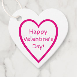 Pink Happy Valentine's Day Valentijn Hart Bedankjes Labels