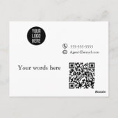 PINK Hartelijk dank voor uw bestelling Zakelijke t Briefkaart (Achterkant)