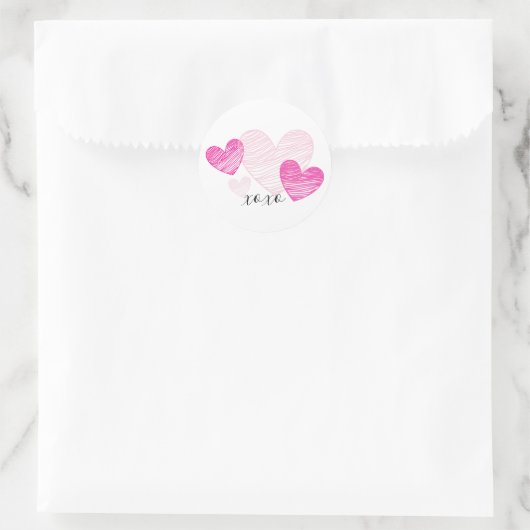 PInk Hartelijk XOXO persoonlijke stickers (Tas)