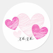 PInk Hartelijk XOXO persoonlijke stickers (Voorkant)