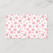 Pink hatching binnenkort baby shower boeken voor b informatiekaartje (Achterkant)