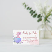 Pink hatching binnenkort baby shower boeken voor b informatiekaartje (Staand voorkant)