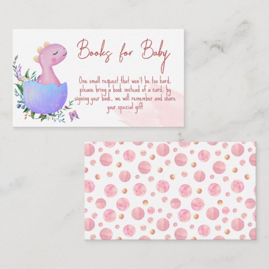 Pink hatching binnenkort baby shower boeken voor b informatiekaartje (Voorkant / Achterkant)