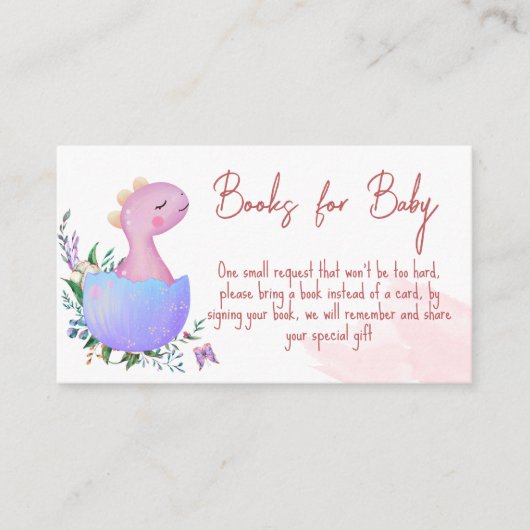 Pink hatching binnenkort baby shower boeken voor b informatiekaartje (Voorkant)