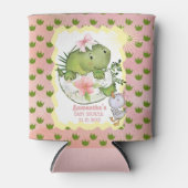 Pink Hatching Dino Baby Shower Can Cooler (Voorkant)