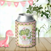 Pink Hatching Dino Baby Shower Can Cooler