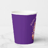 Pink Haunted Halloween Castle Party Paper Cup Papieren Bekers (Rechts)