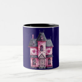 Pink Haunted House Tweekleurige Koffiemok