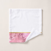 PINK HAWAÏAN TROPICAL GOLD BATHROOM TOWEL SET BAD HANDDOEK (Wasdoekje)