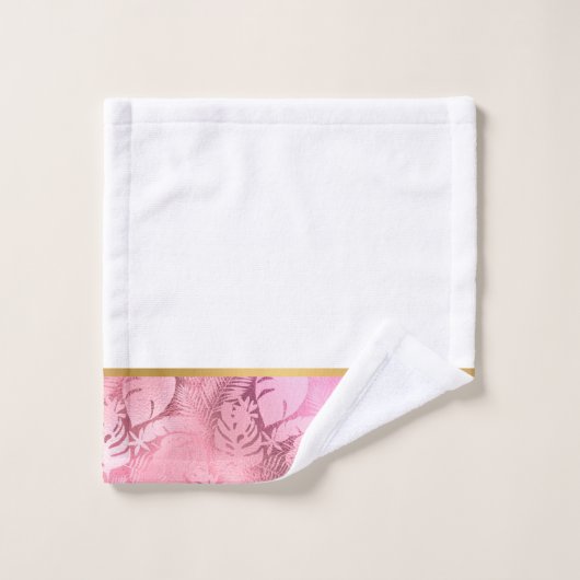 PINK HAWAÏAN TROPICAL GOLD BATHROOM TOWEL SET BAD HANDDOEK (Wasdoekje)