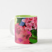 Pink Hawaiian Flower Tweekleurige Koffiemok (Voorkant links)