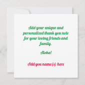 Pink Hawaiian Hibiscus Mahalo Hartelijk dank voor  (Achterkant)