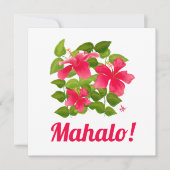 Pink Hawaiian Hibiscus Mahalo Hartelijk dank voor  (Voorkant)