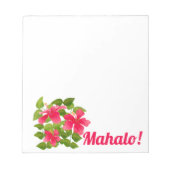 Pink Hawaiian Hibiscus Mahalo Notitieblok (Voorkant)