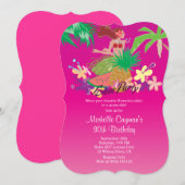 Pink Hawaiian Luau Birthday Party Kaart (Voorkant / Achterkant)