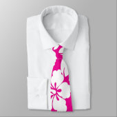 Pink Hawaiian Pattern Stropdas (Gebonden)