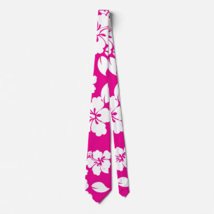 Pink Hawaiian Pattern Stropdas