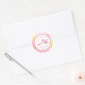 Pink Hawaiian Tropical Parrot Baby shower Ronde Sticker (Envelop)