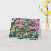 Pink Hawthorn Pagan Wedding Kaart (Gele Bloem)