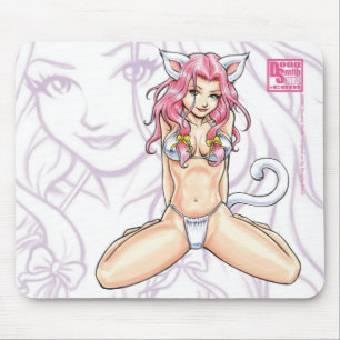 Pink Hazard Catgirl Mousepad Muismat