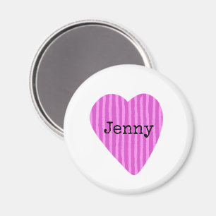 Pink Heart Art Kinder NAAM Family Tree Love Fun Magneet