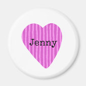 Pink Heart Art Kinder NAAM Family Tree Love Fun Magneet (Voorkant)