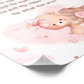 Pink Heart Baby shower Hoe groot is de buik van ma Poster (Hoek)