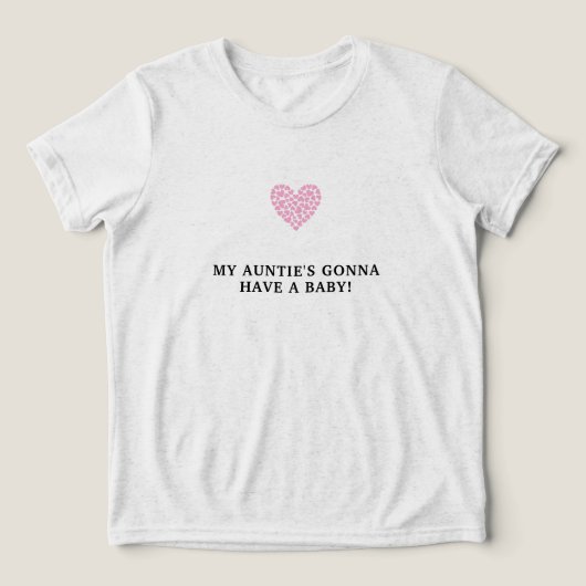 Pink Heart Baby Shower Tri-Blend Shirt (Design voorkant)