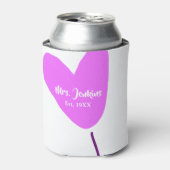 Pink heart balloon Mrs add name est. Add year love Blikjeskoeler (Blikje Voorkant)