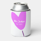 Pink heart balloon Mrs add name est. Add year love Blikjeskoeler (Blikje Achterkant)