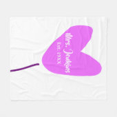 Pink heart balloon Mrs add name est. Add year love Fleece Deken (Voorkant (Horizontaal))