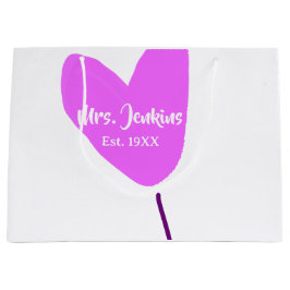 Pink heart balloon Mrs add name est. Add year love Groot Cadeauzakje